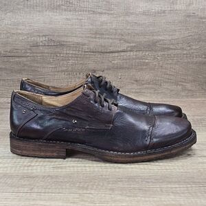 Bed Stu Cobbler Series Men's Size 12 Dark Brown Leather Cap Toe Oxford Shoes NEW